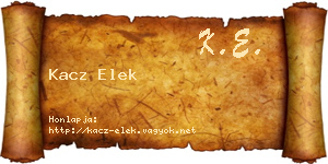 Kacz Elek névjegykártya