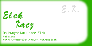 elek kacz business card